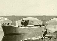 The first boat launched on Ticino, 1948